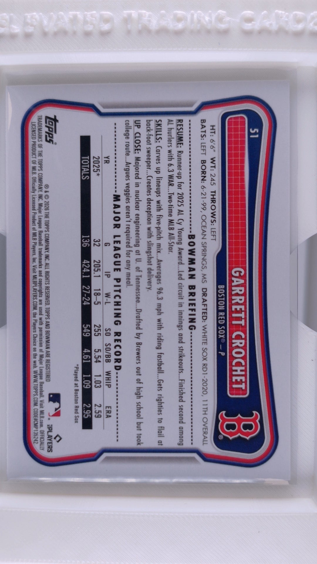 2026 Bowman Baseball Garrett Crochet 