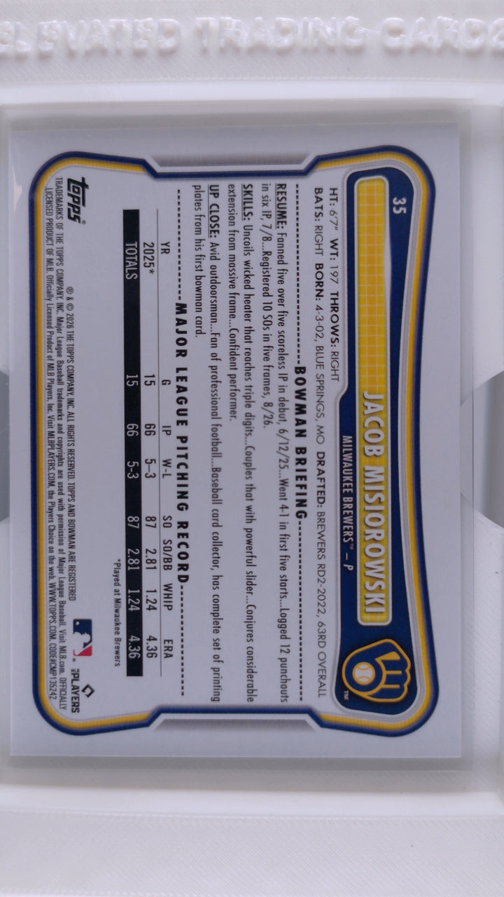 2026 Bowman Baseball Jacob Misiorowski 