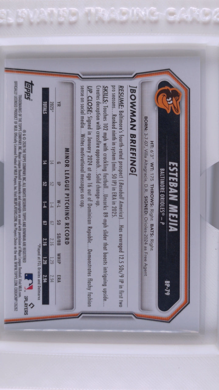 2026 Bowman Baseball Esteban Mejia 