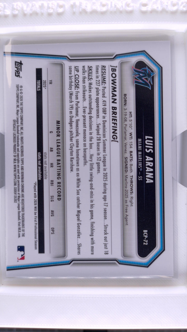 2026 Bowman Baseball Luis Arana 