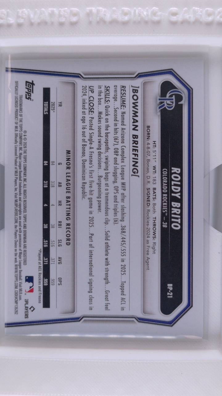 2026 Bowman Baseball Roldy Brito 