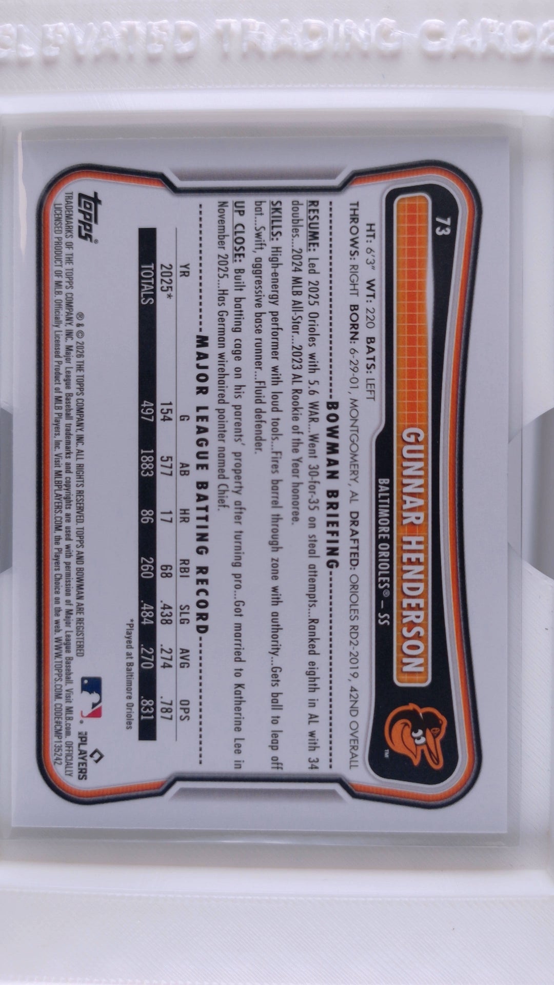 2026 Bowman Baseball Gunnar Henderson 