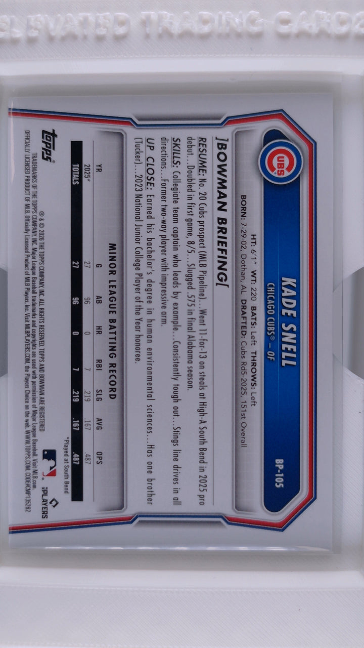 2026 Bowman Baseball Kade Snell 