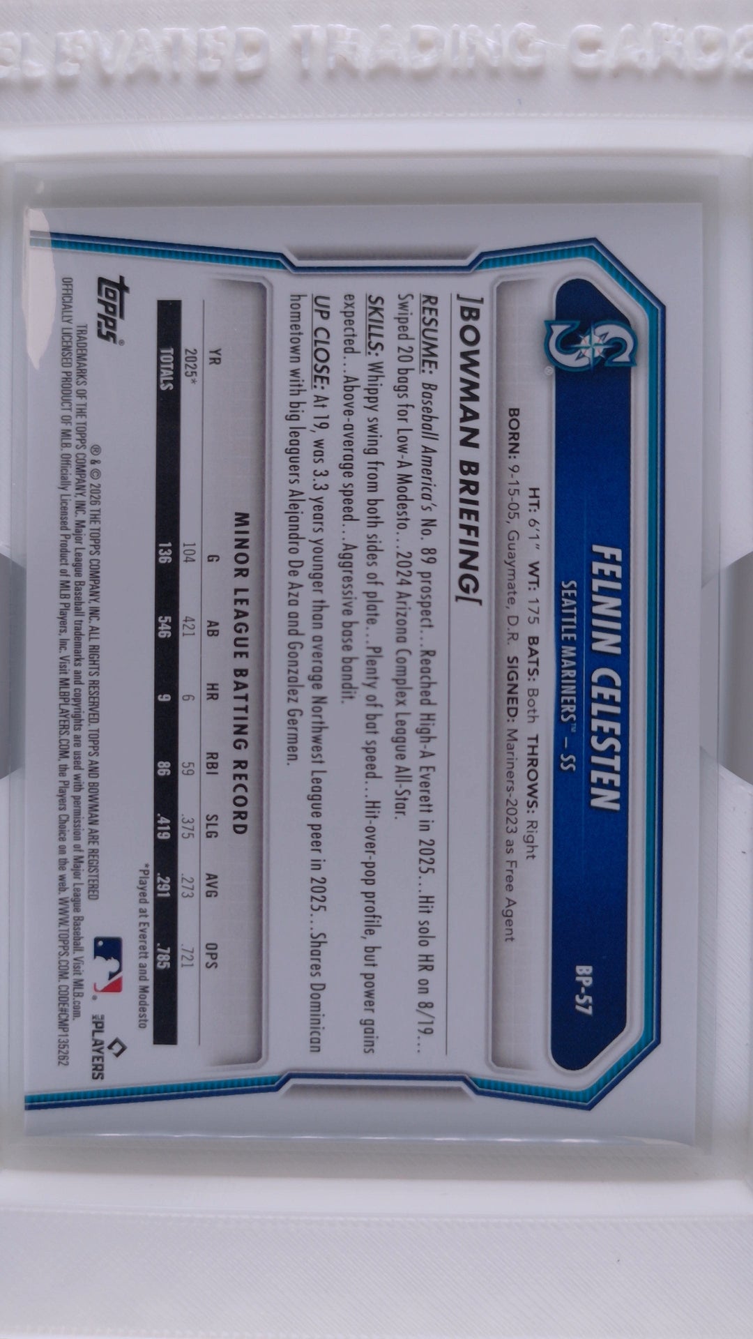 2026 Bowman Baseball Felnin Celesten 