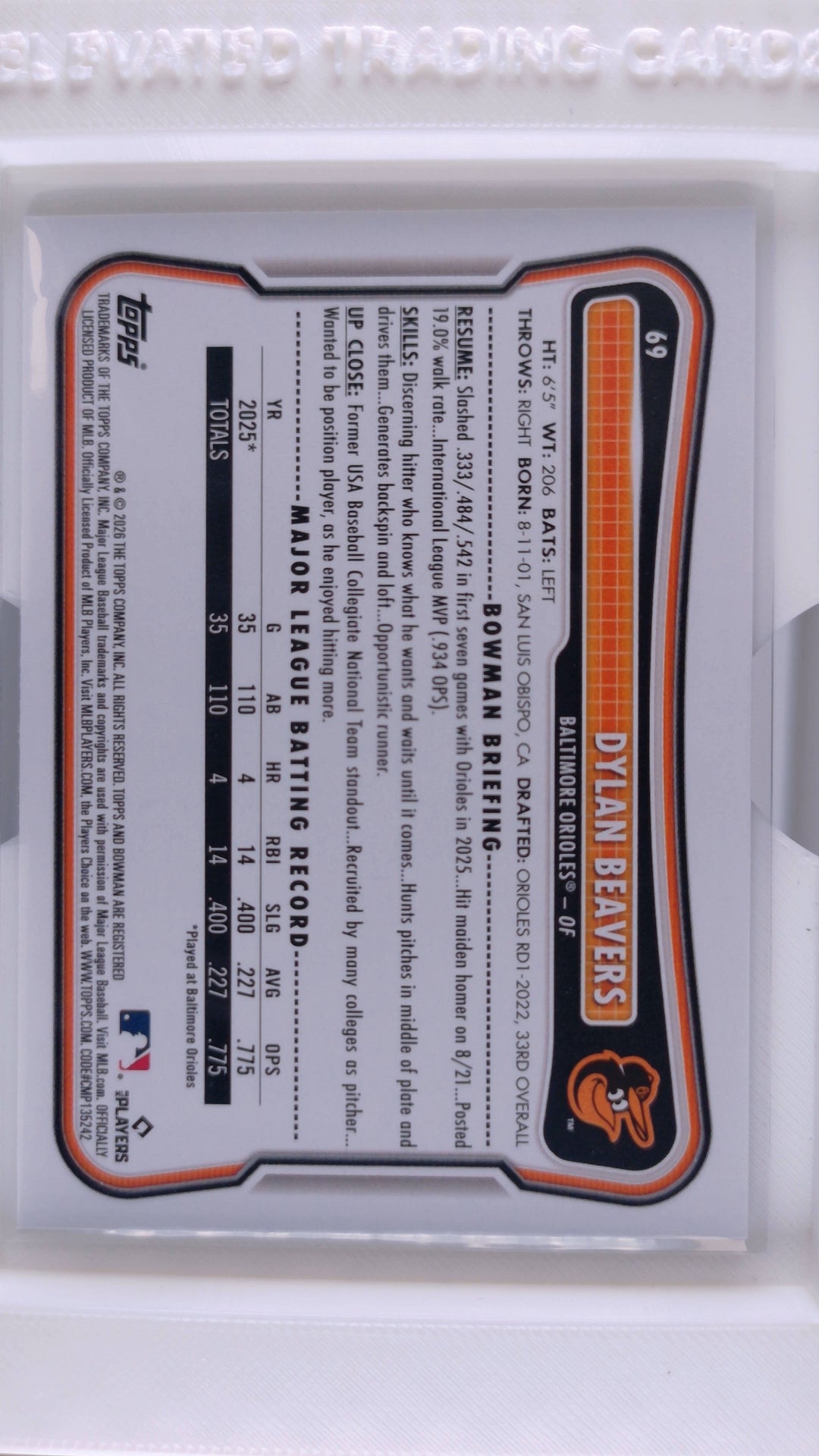2026 Bowman Baseball Dylan Beavers 