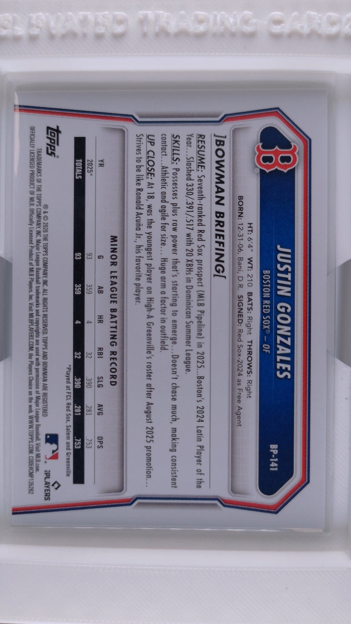 2026 Bowman Baseball Justin Gonzales 