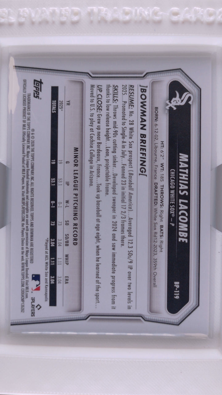 2026 Bowman Baseball Mathias Lacombe 