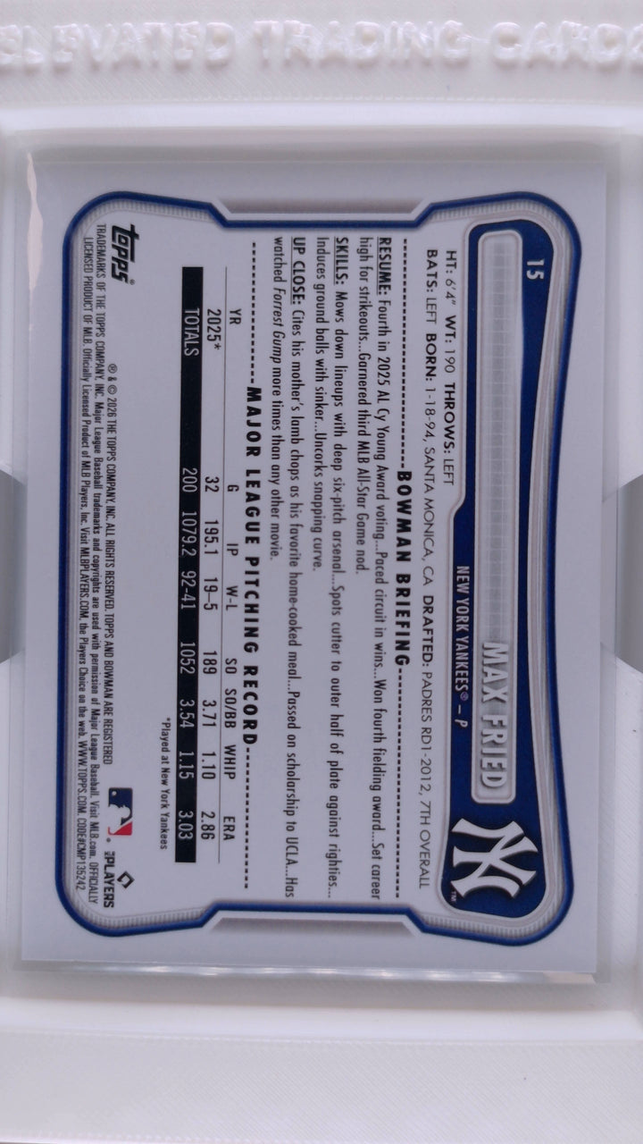 2026 Bowman Baseball Max Fried 
