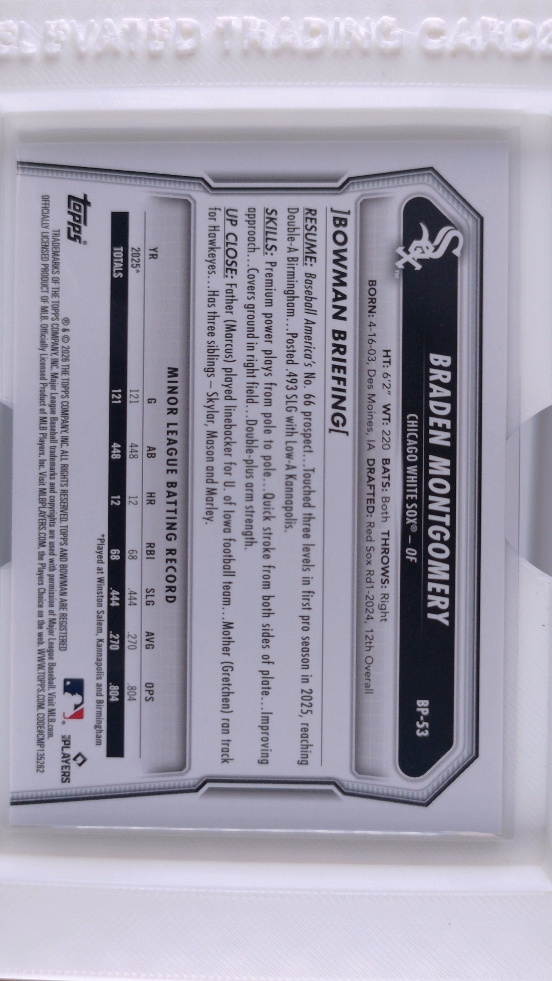 2026 Bowman Baseball Braden Montgomery 