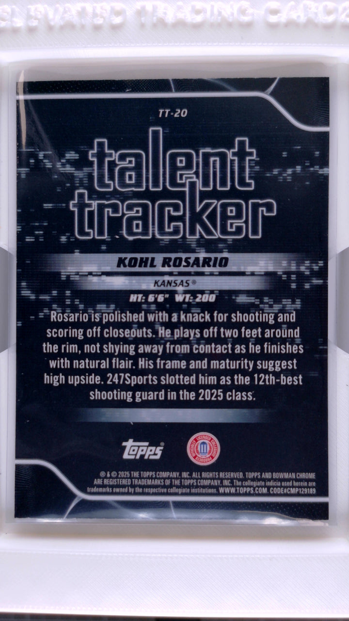 2025 Bowman Basketball Kohl Rosario 