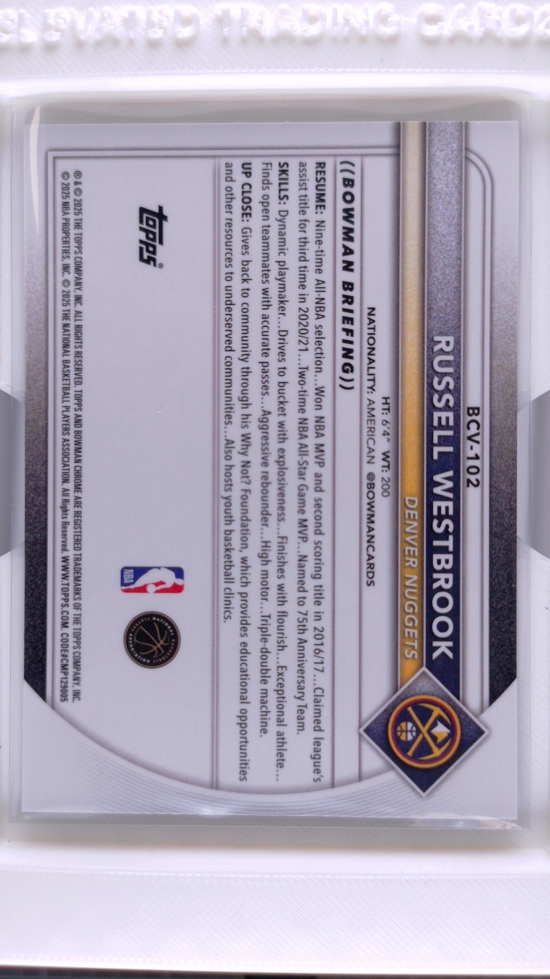 2025 Bowman Basketball Russell Westbrook 