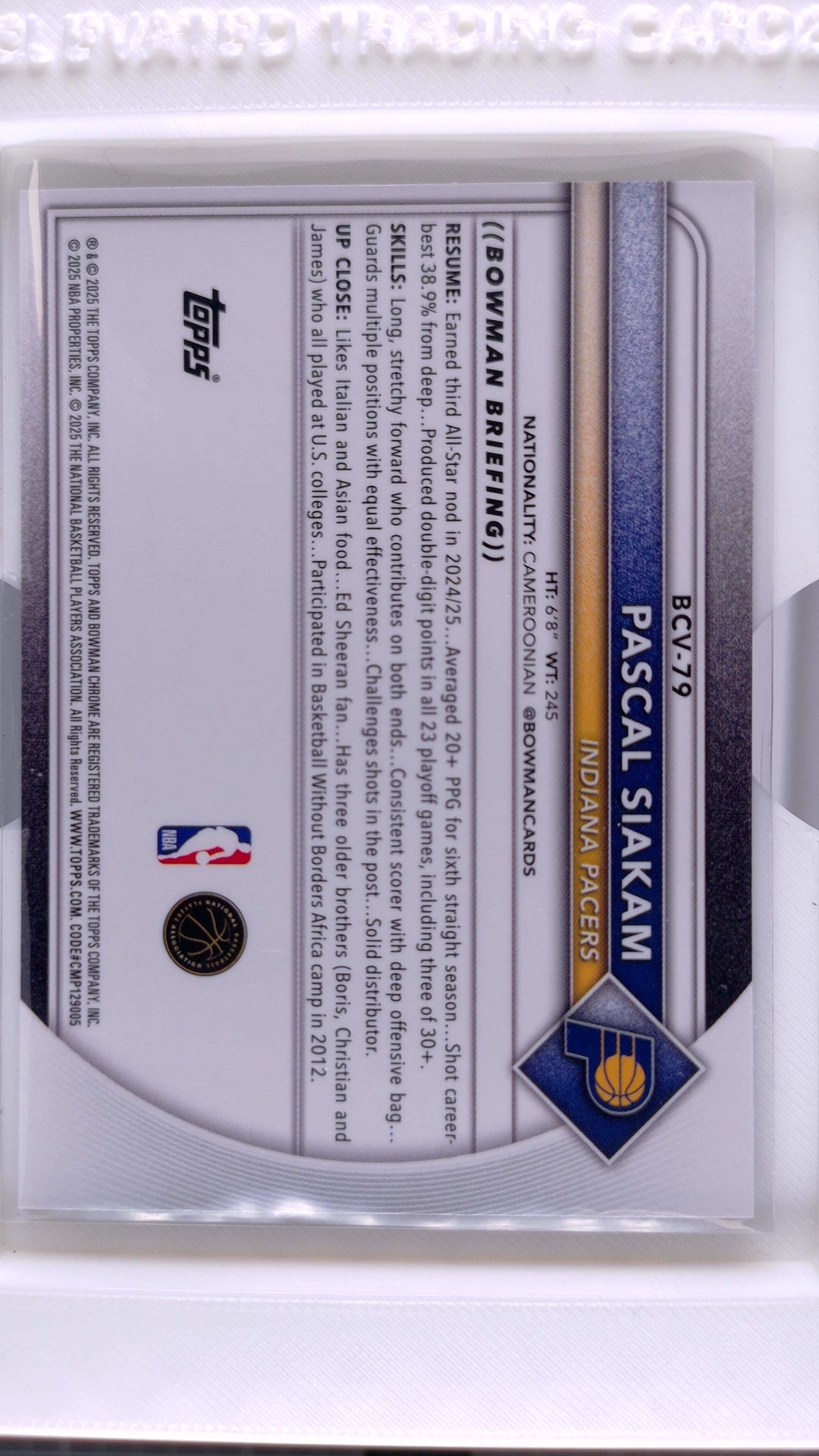2025 Bowman Basketball Pascal Siakam 