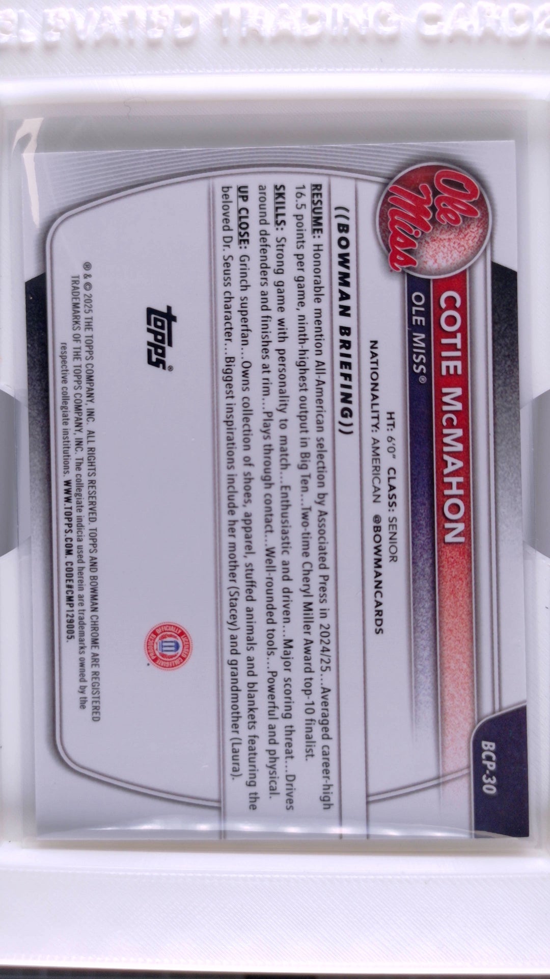 2025 Bowman Basketball Cotie McMahon 