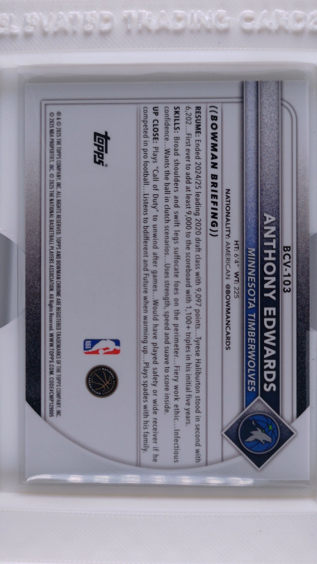 2025 Bowman Basketball Anthony Edwards 