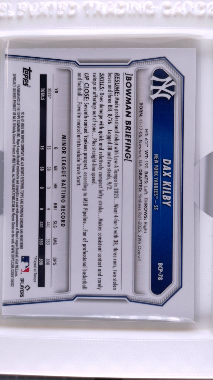 2026 Bowman Baseball Dax Kilby 