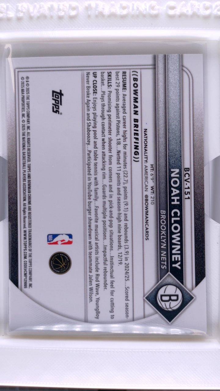 2025 Bowman Basketball Noah Clowney 