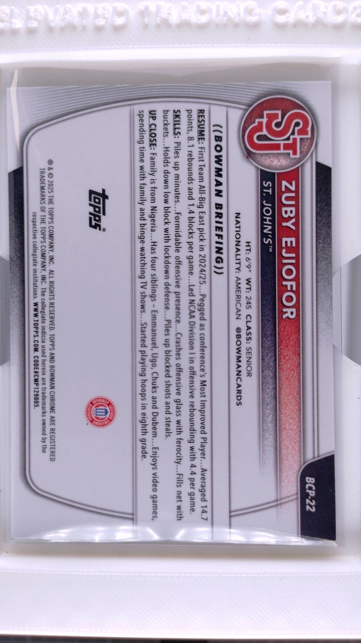 2025 Bowman Basketball Zuby Ejiofor 