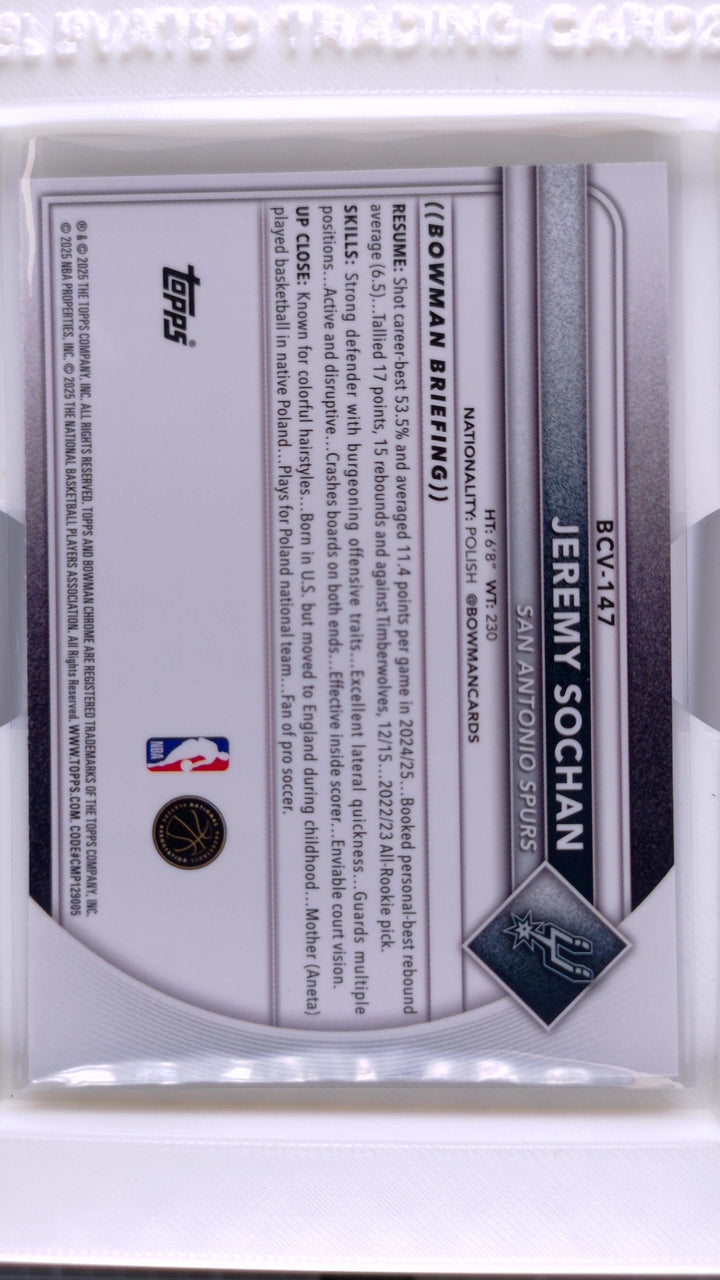 2025 Bowman Basketball Jeremy Sochan 