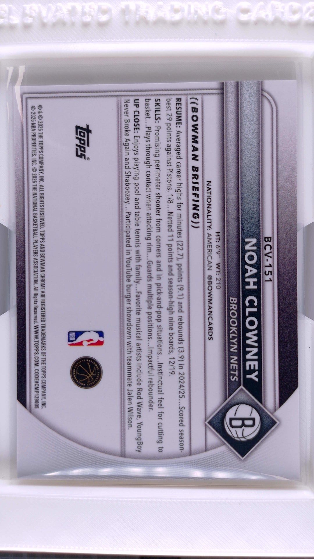 2025 Bowman Basketball Noah Clowney 