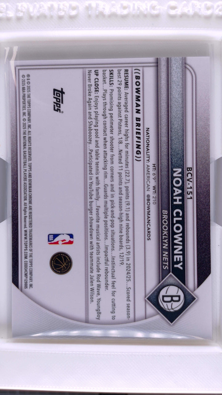 2025 Bowman Basketball Noah Clowney 