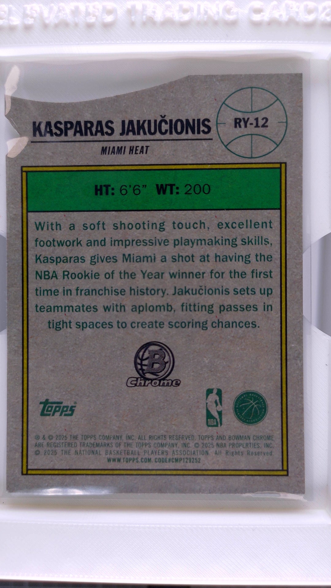 2025 Bowman Basketball Kasparas Jakučionis 