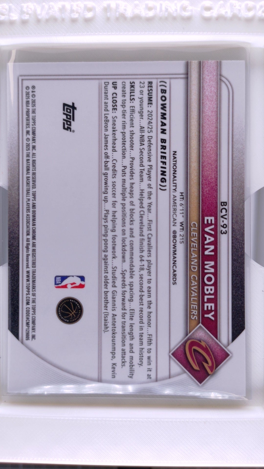 2025 Bowman Basketball Evan Mobley 