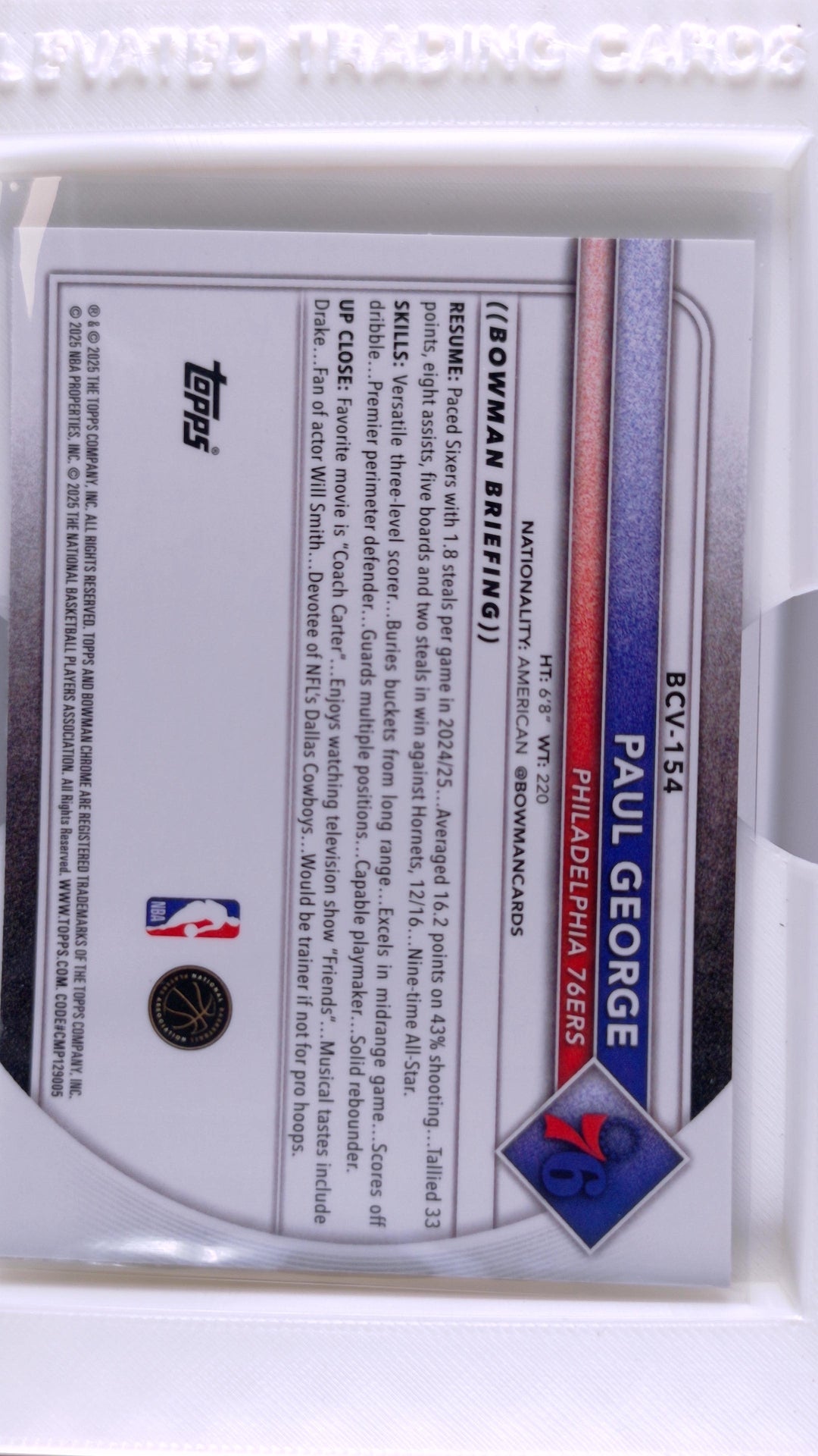 2025 Bowman Basketball Paul George 