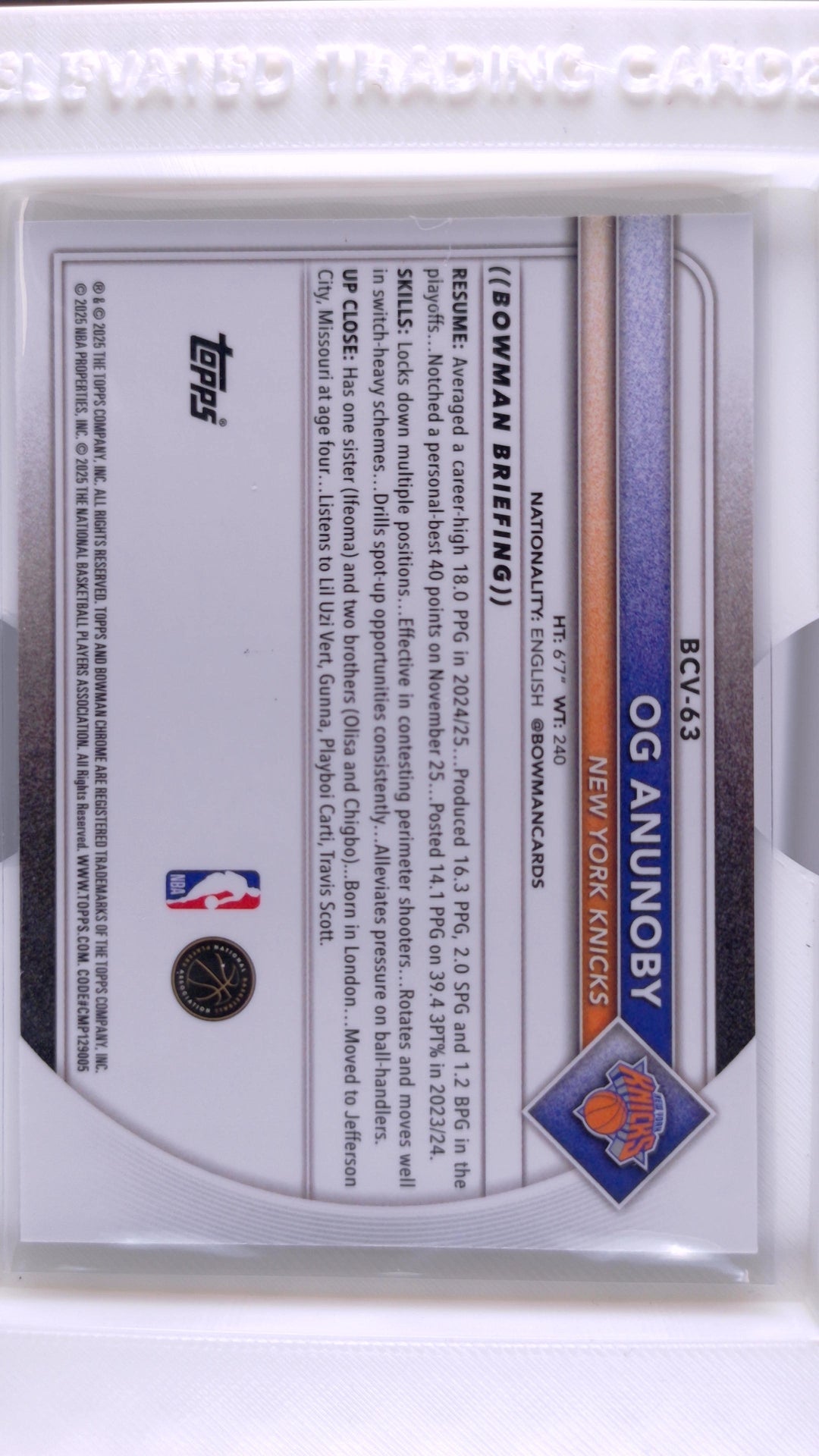 2025 Bowman Basketball OG Anunoby 