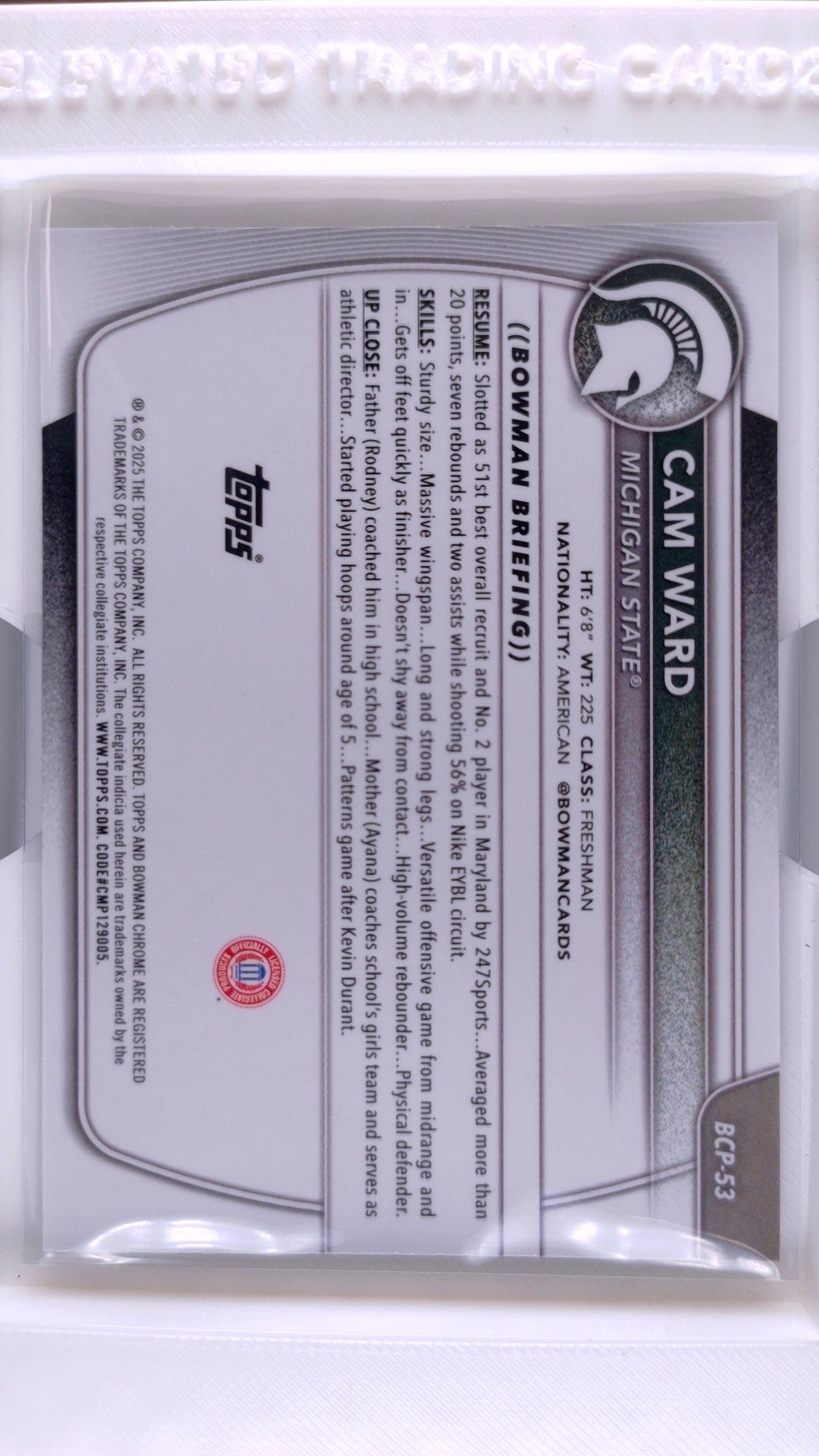 2025 Bowman Basketball Cam Ward 