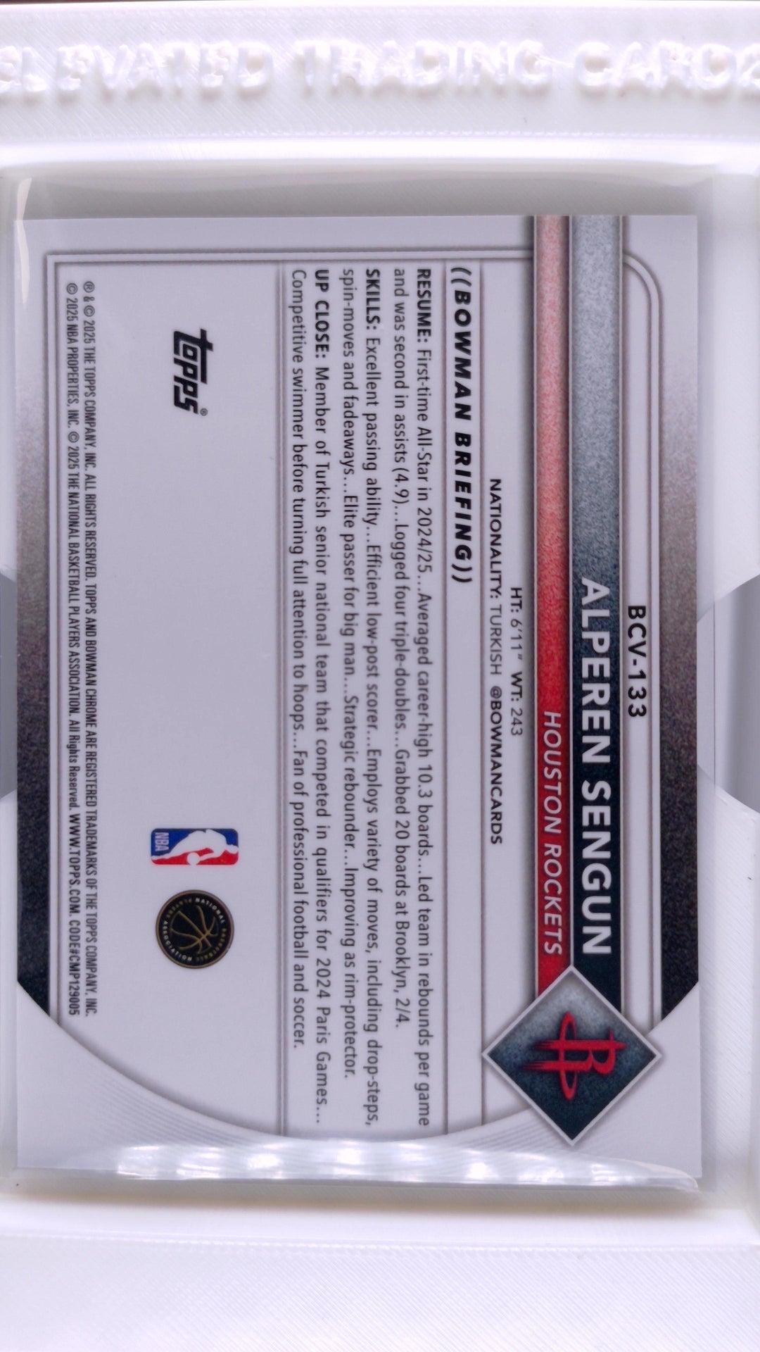 2025 Bowman Basketball Alperen Sengun 