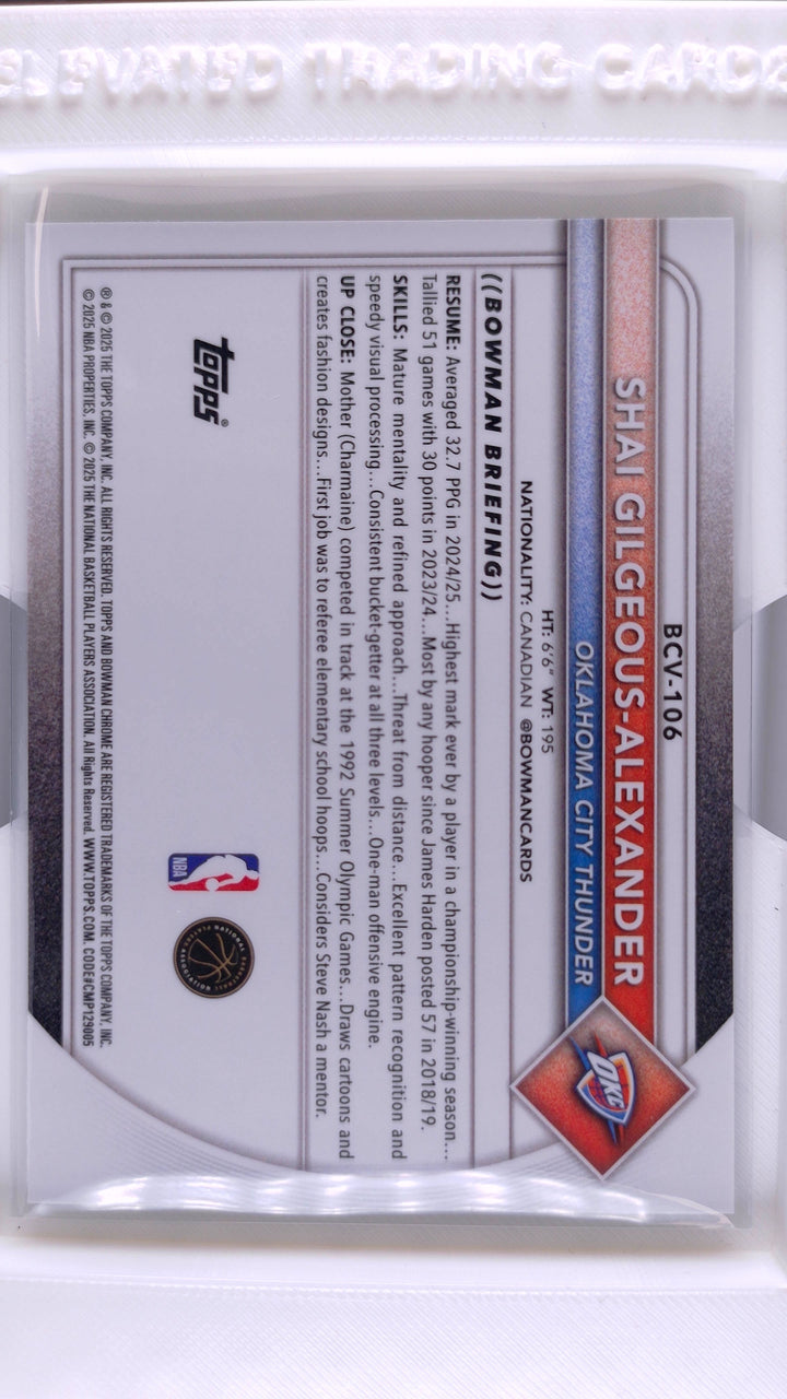 2025 Bowman Basketball Shai Gilgeous-Alexander 