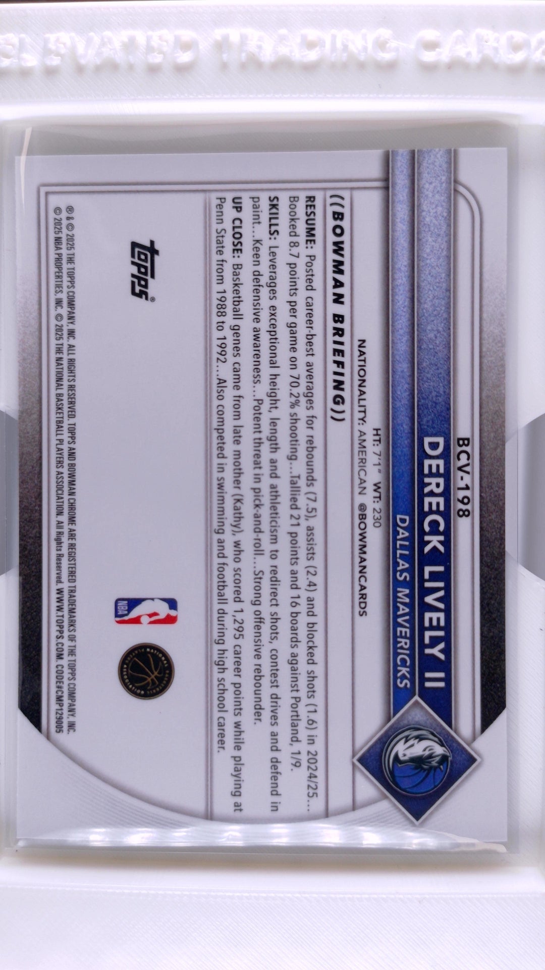 2025 Bowman Basketball Dereck Lively II 