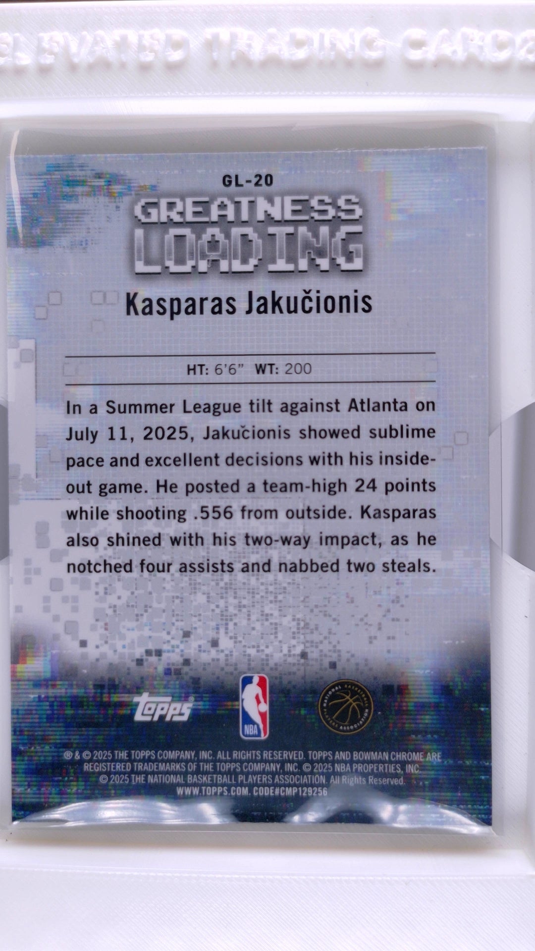 2025 Bowman Basketball Kasparas Jakučionis 
