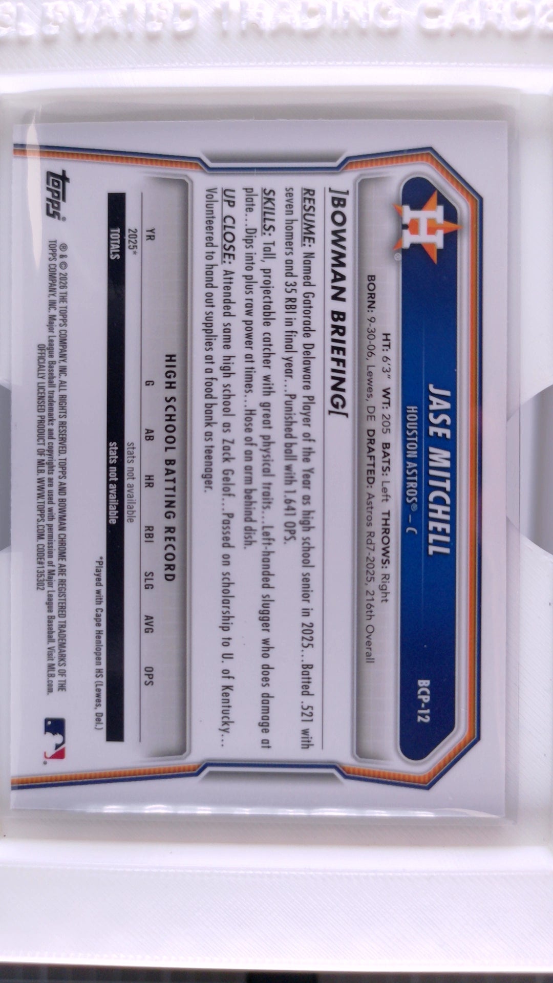 2026 Bowman Baseball Jase Mitchell 
