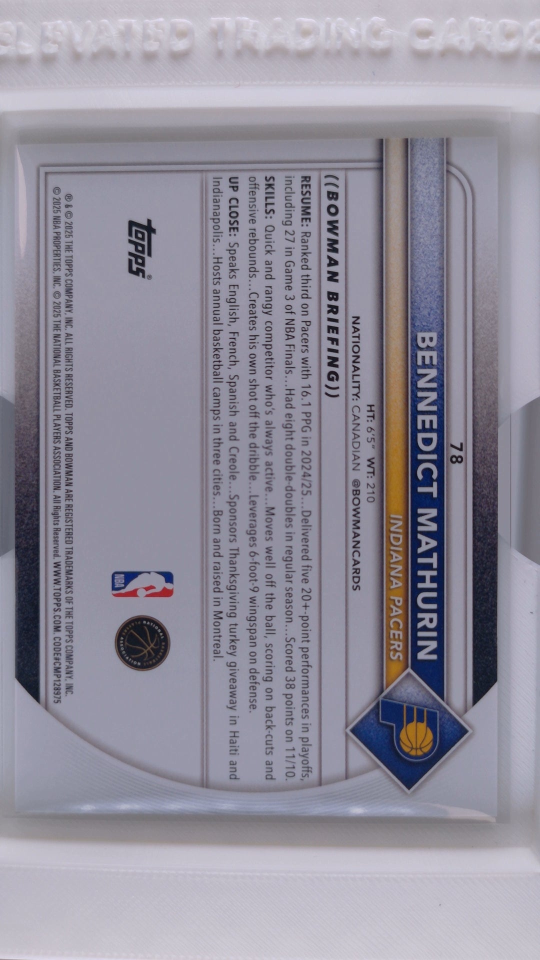 2025 Bowman Basketball Bennedict Mathurin 