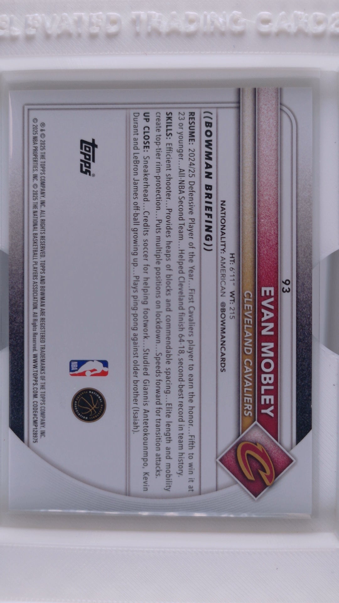 2025 Bowman Basketball Evan Mobley 