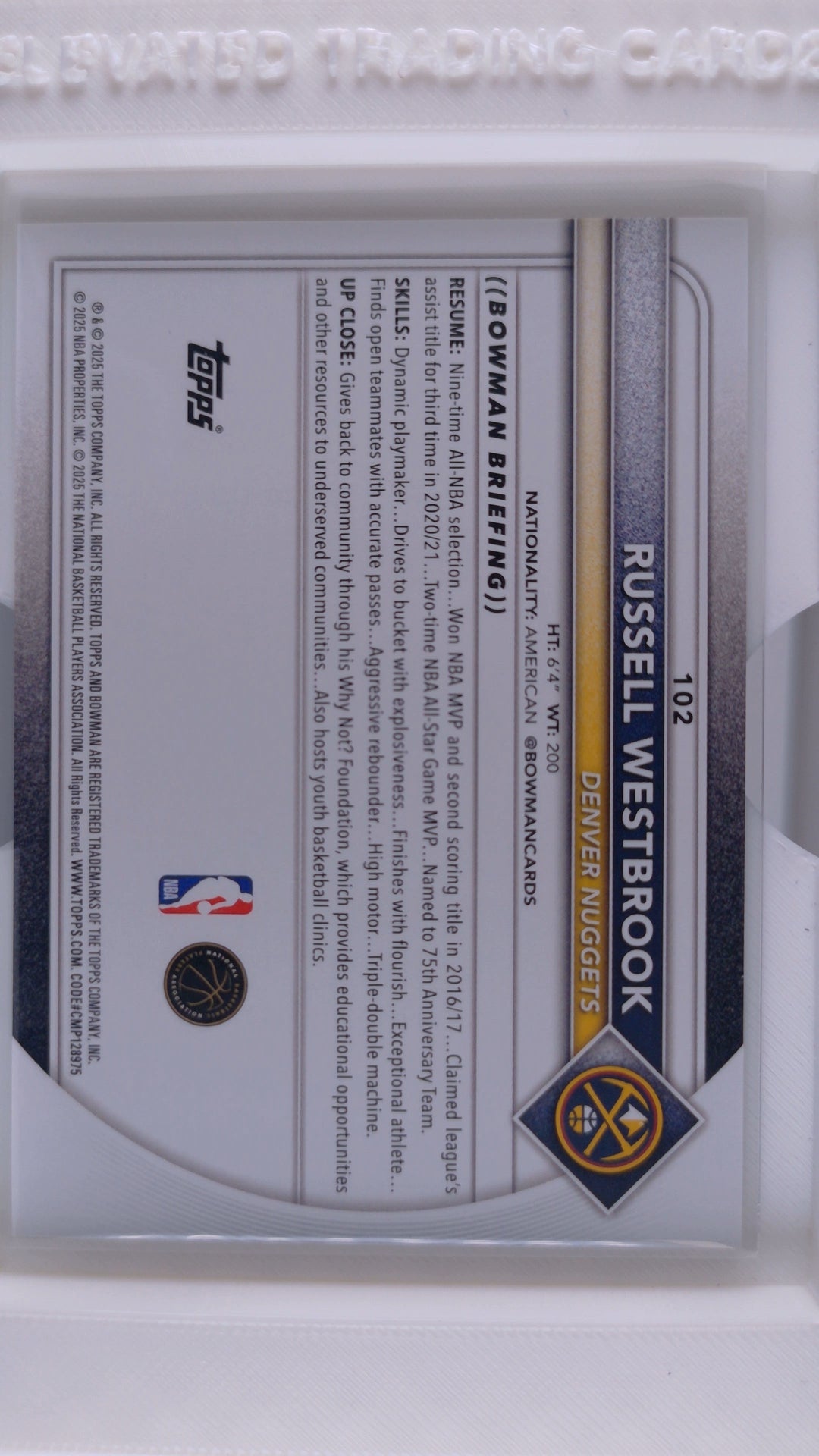 2025 Bowman Basketball Russell Westbrook 