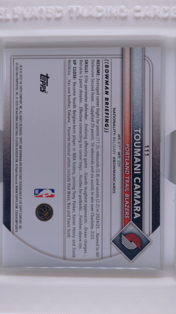 2025 Bowman Basketball Toumani Camara 