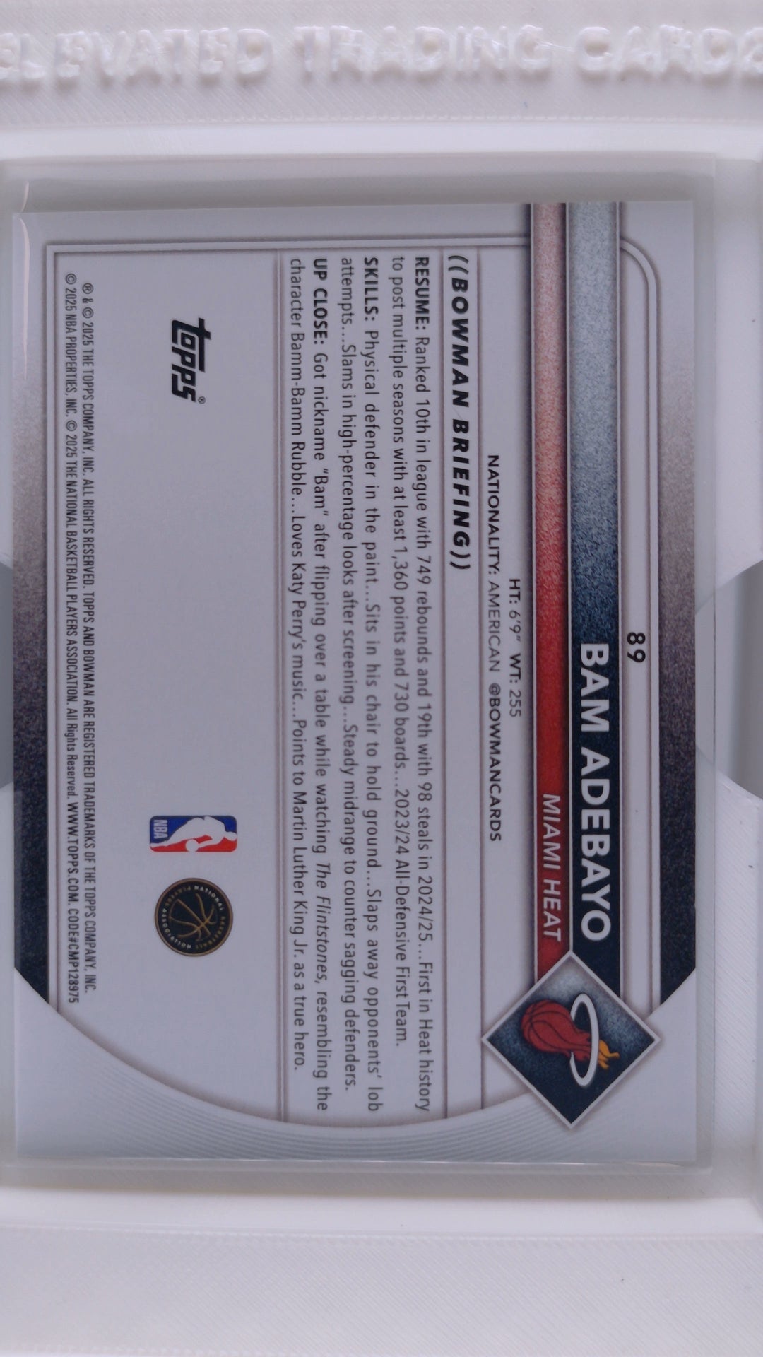 2025 Bowman Basketball Bam Adebayo 