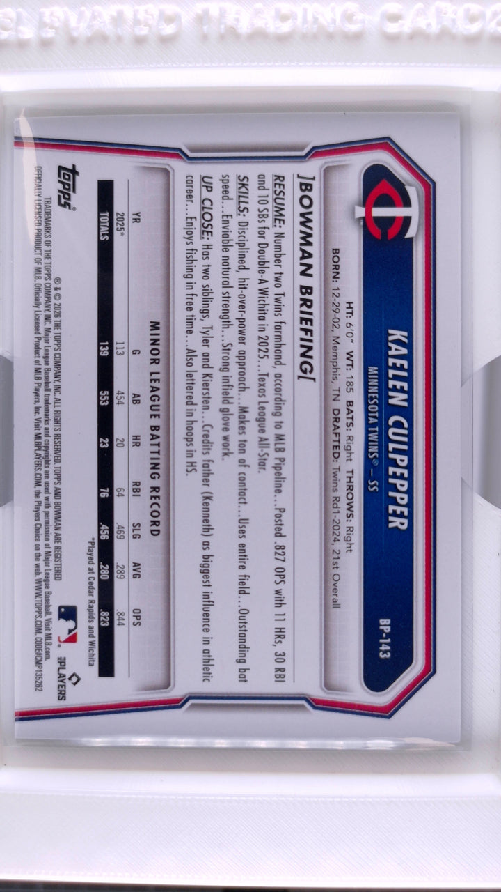 2026 Bowman Baseball Kaelen Culpepper 