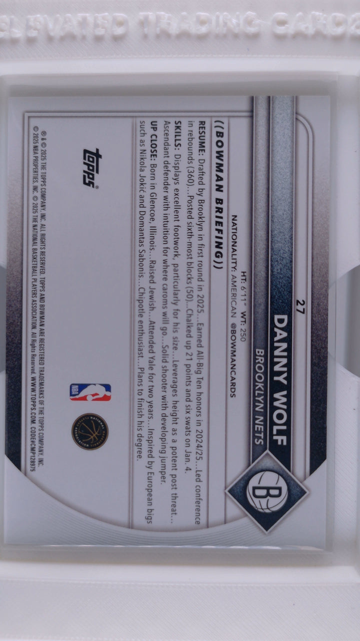 2025 Bowman Basketball Danny Wolf 