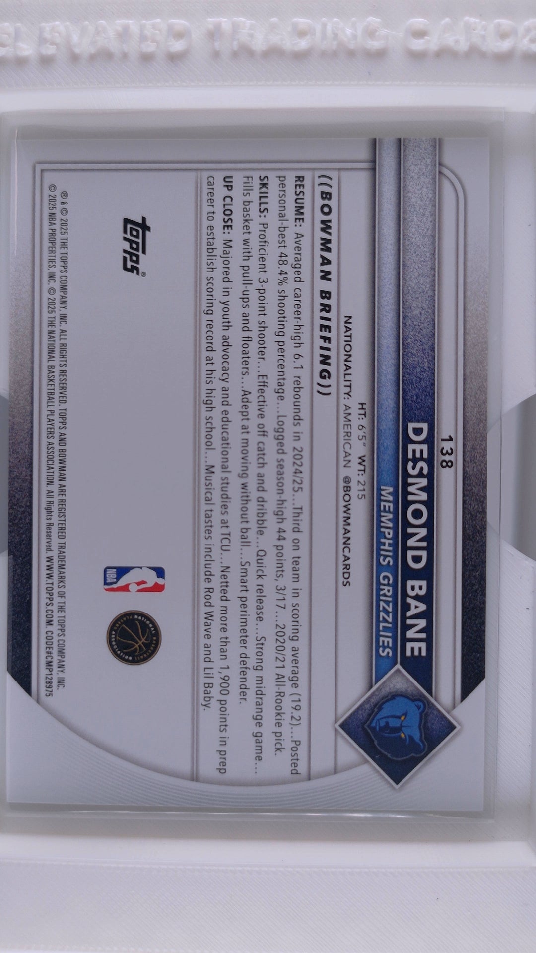 2025 Bowman Basketball Desmond Bane 