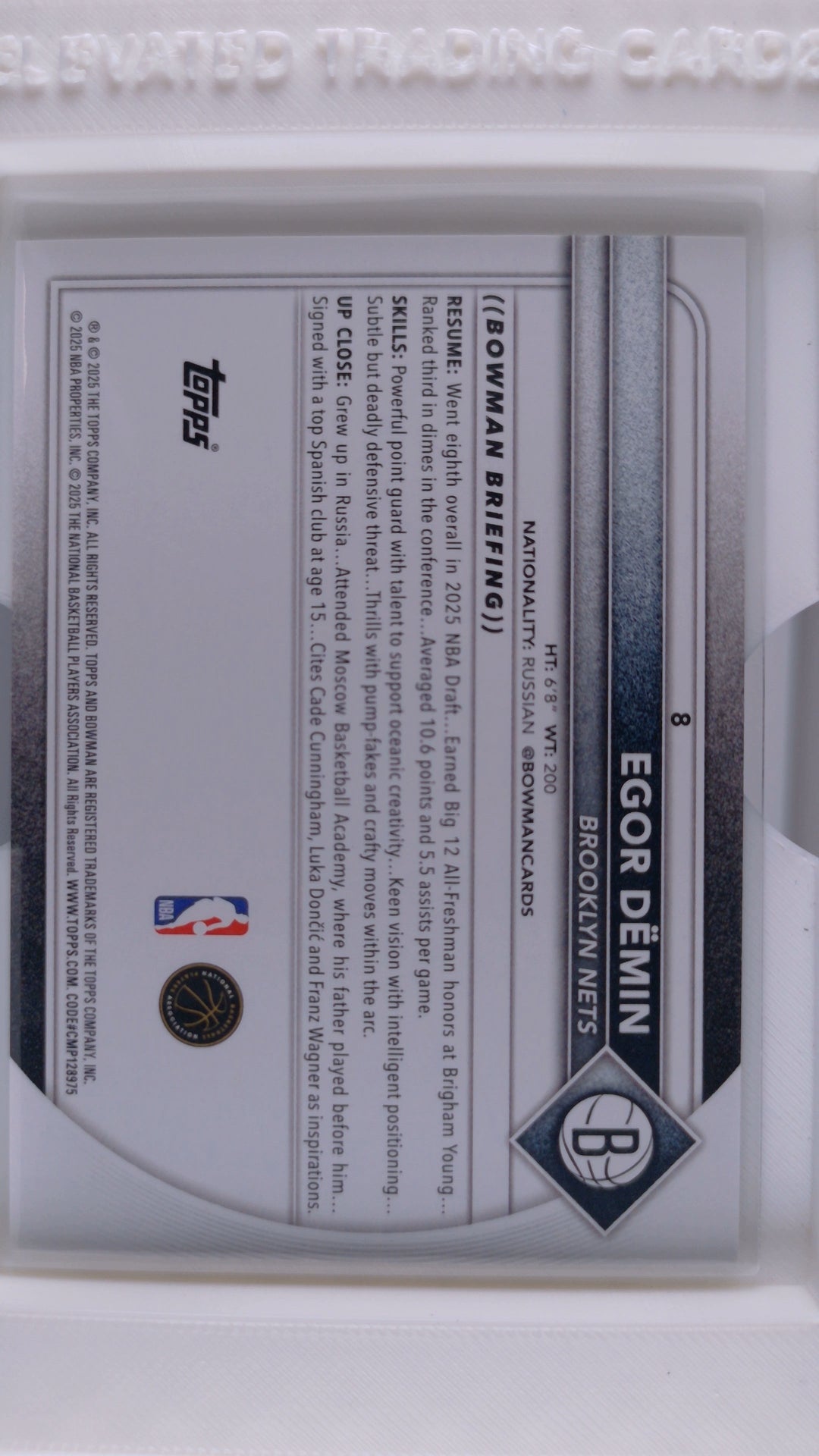 2025 Bowman Basketball Egor Dëmin 