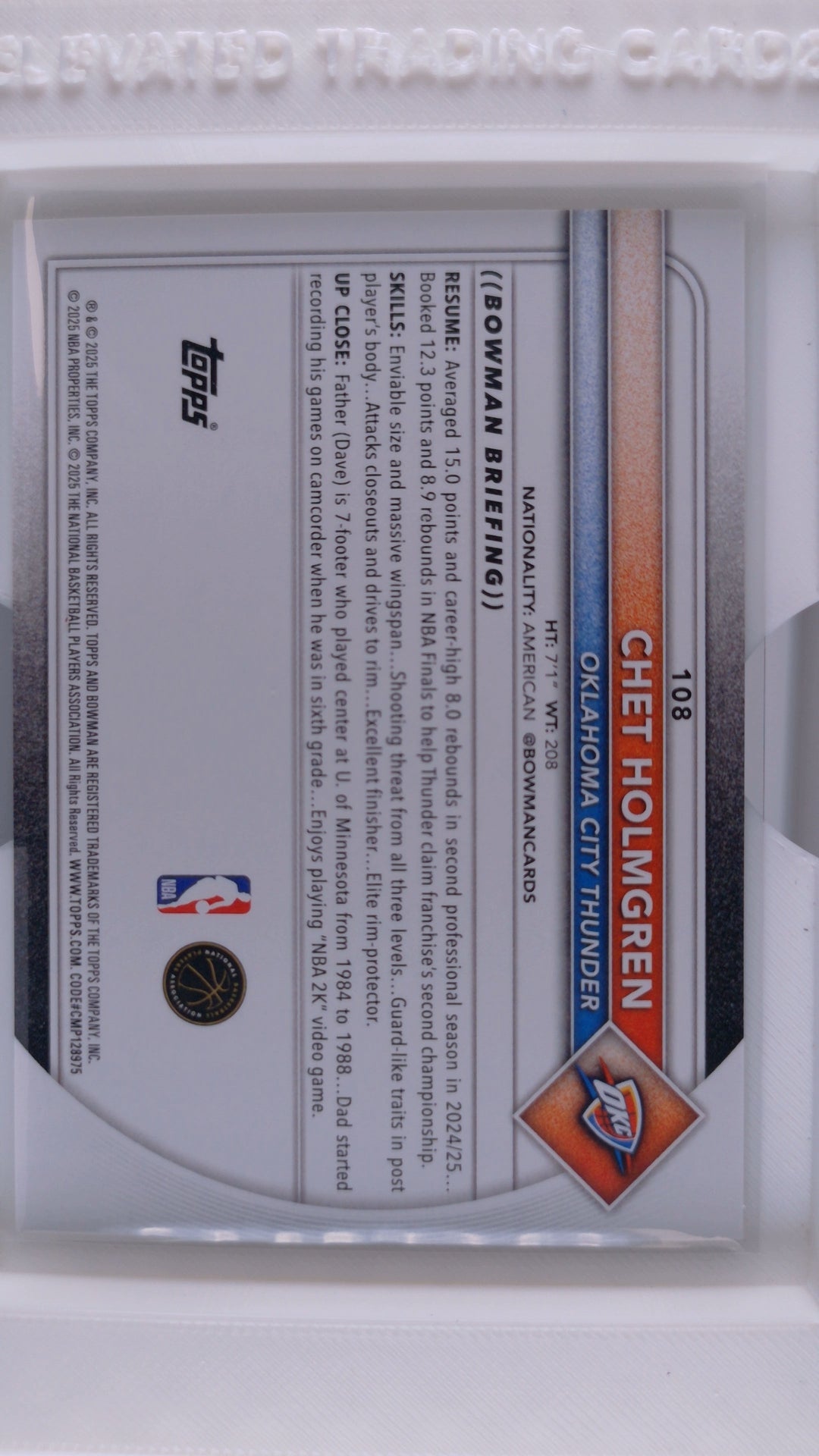 2025 Bowman Basketball Chet Holmgren 
