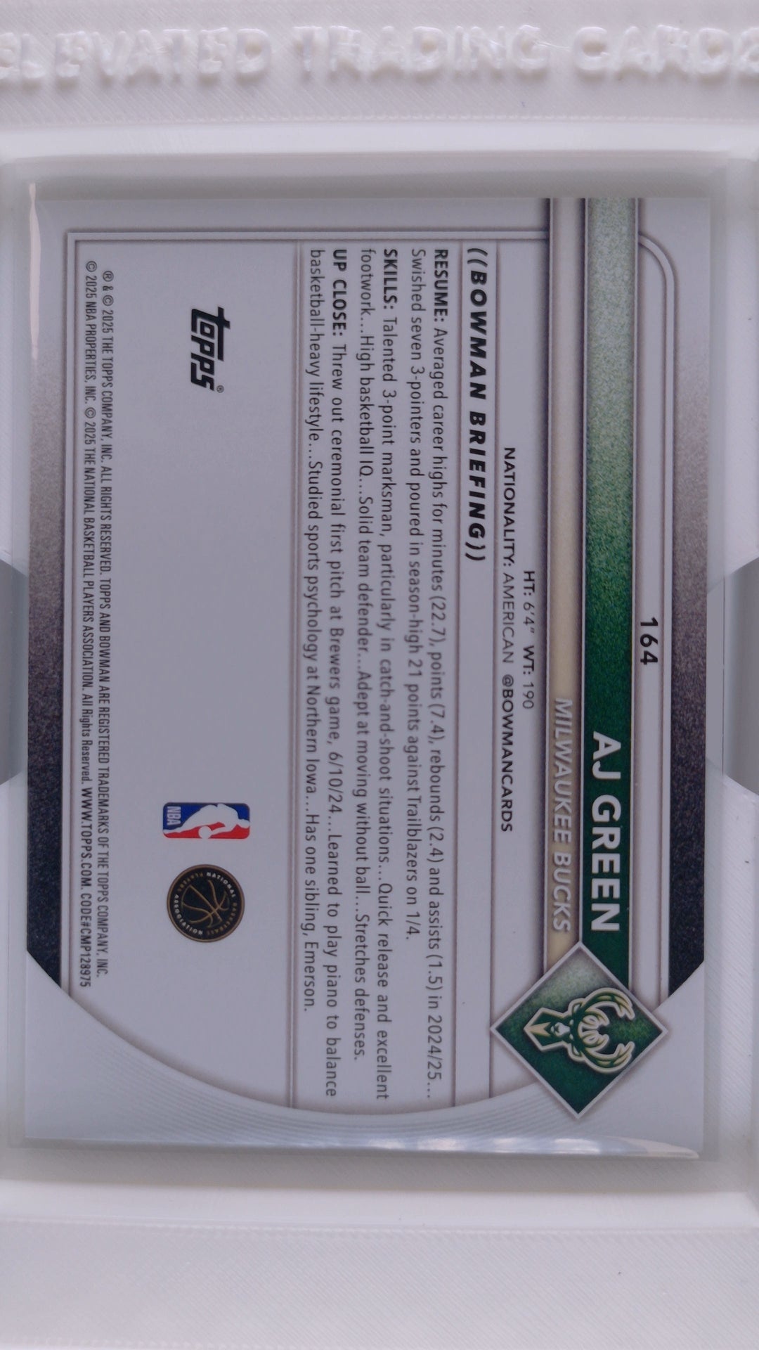 2025 Bowman Basketball AJ Green 