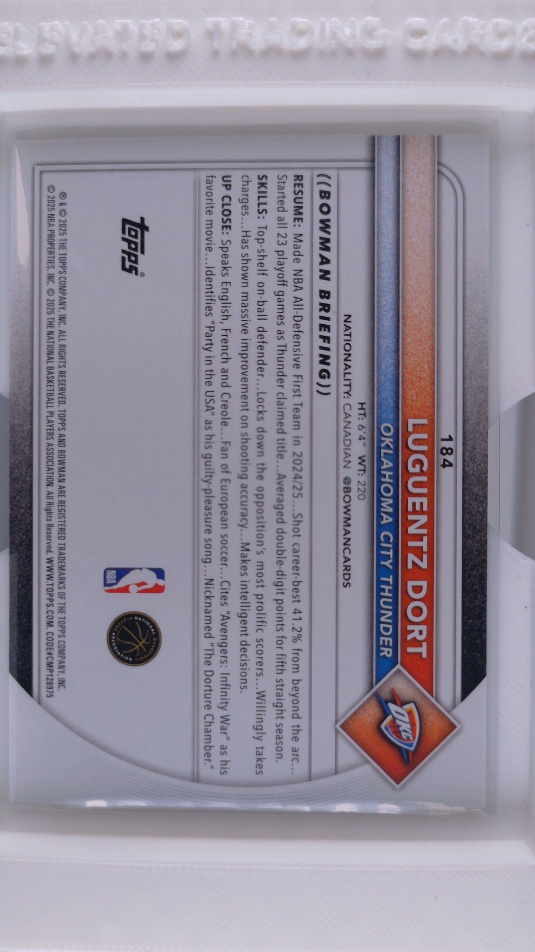 2025 Bowman Basketball Luguentz Dort 