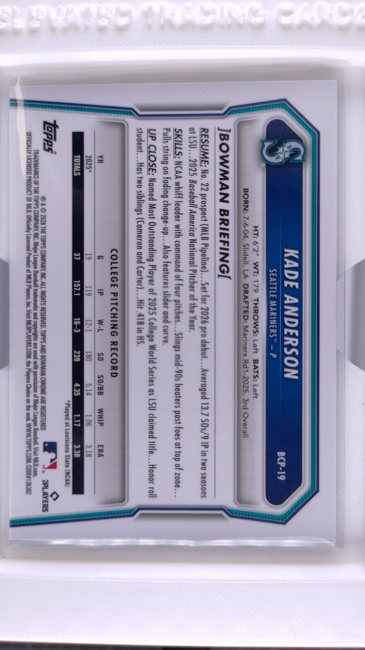 2026 Bowman Baseball Kade Anderson 