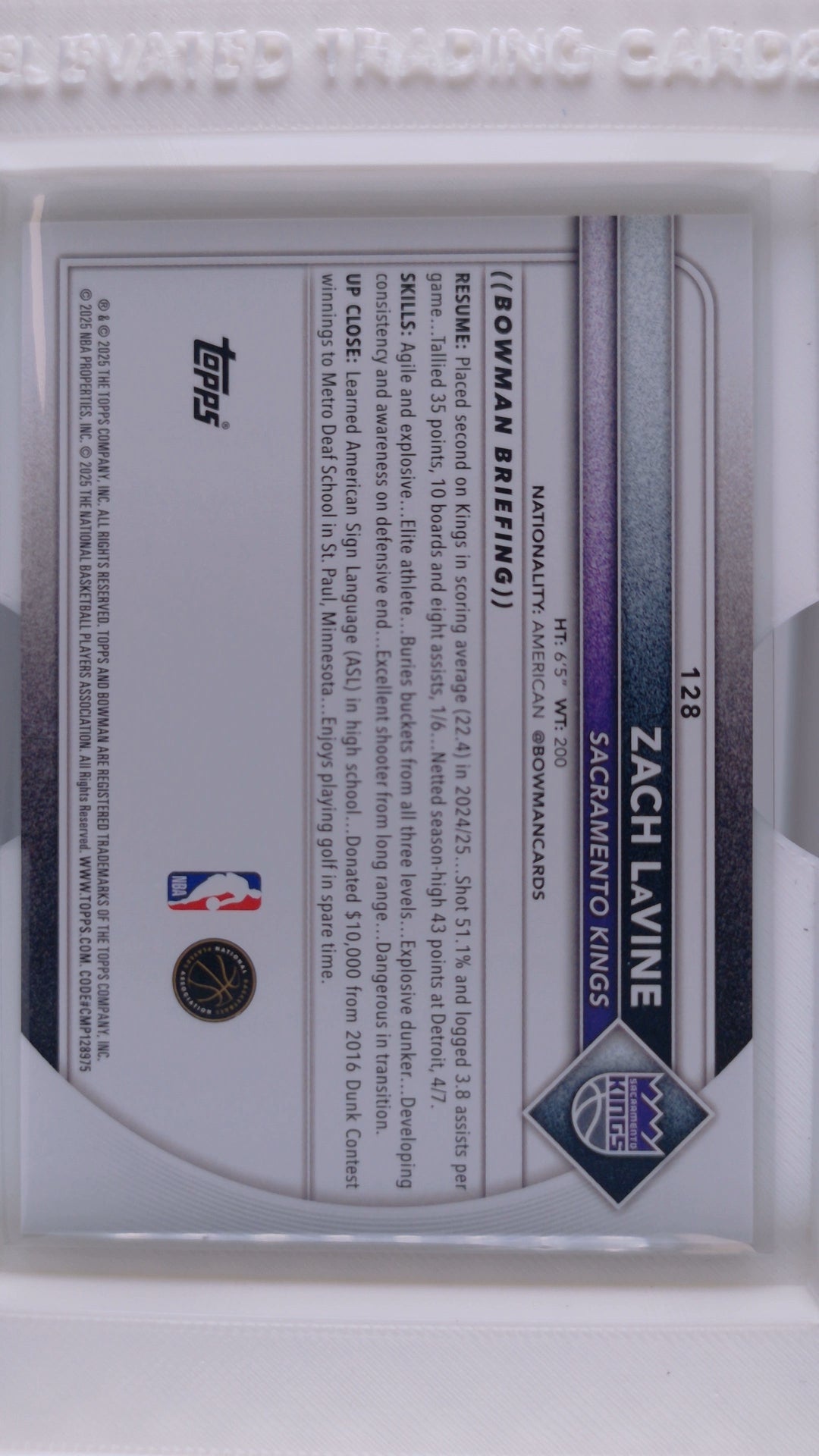 2025 Bowman Basketball Zach Lavine 
