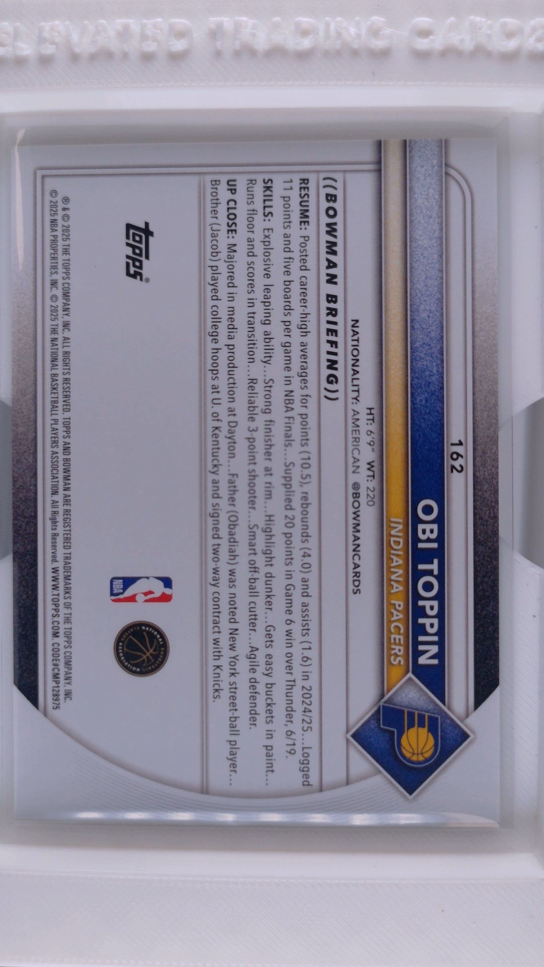 2025 Bowman Basketball Obi Toppin 