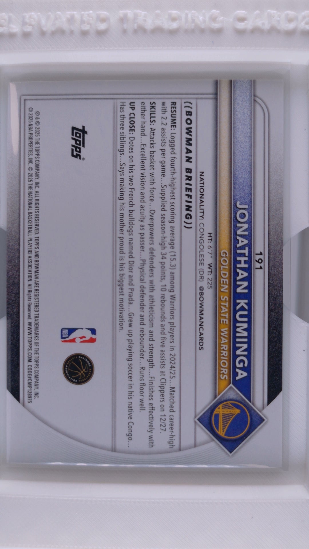 2025 Bowman Basketball Jonathan Kuminga 